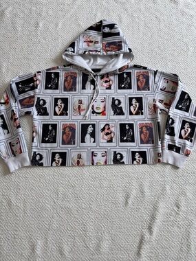Selena Graphic Photo-Print Cropped Hoodie - White Multi 0X